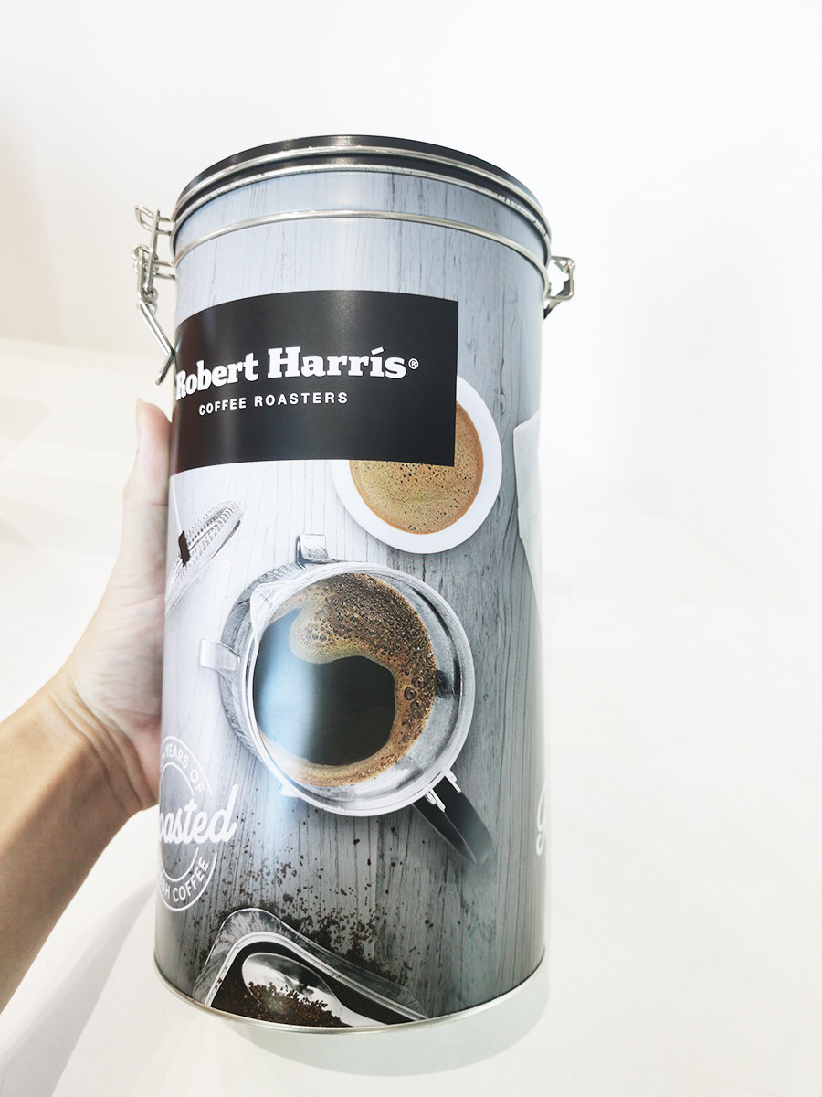 Supplier of hinged lid coffee tin can