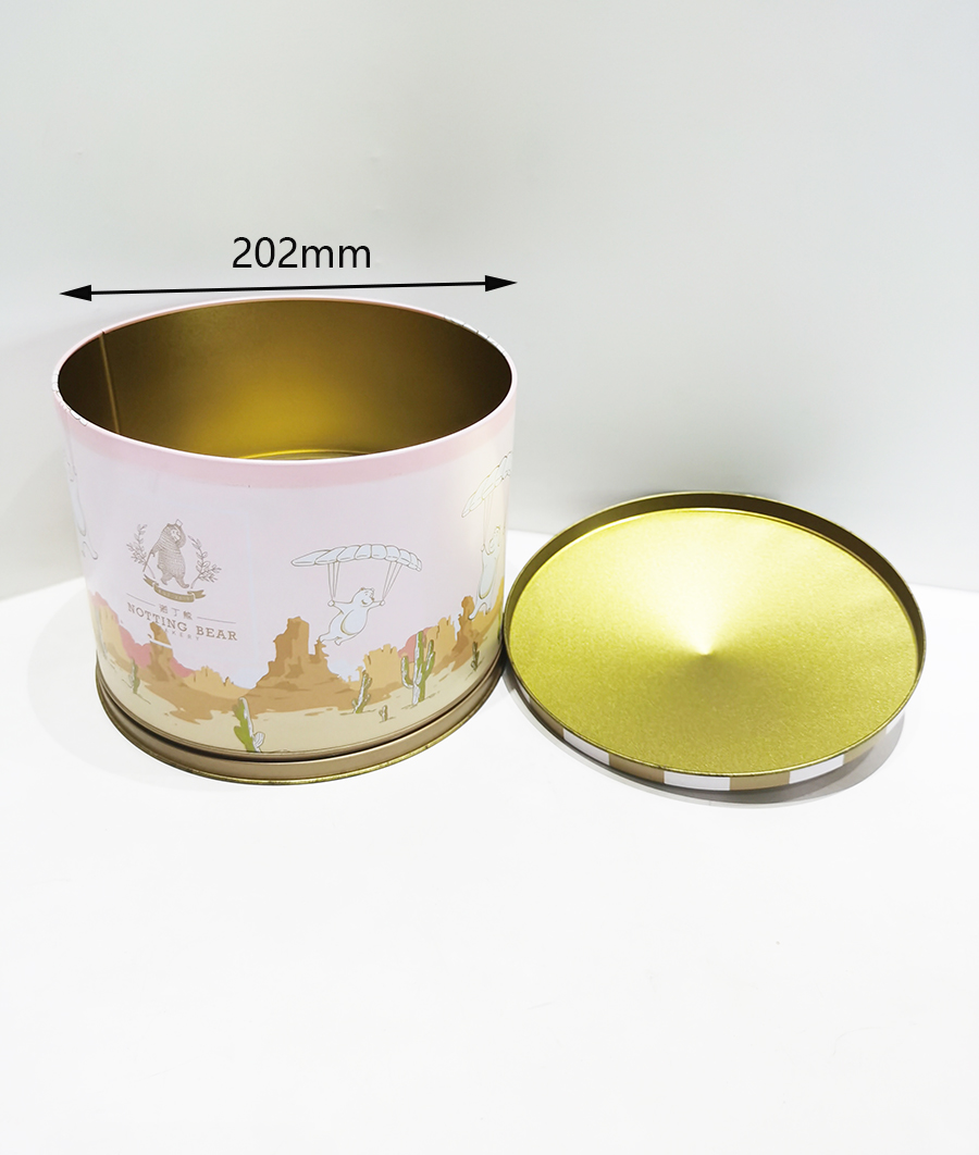 Customized big round melody music tin box