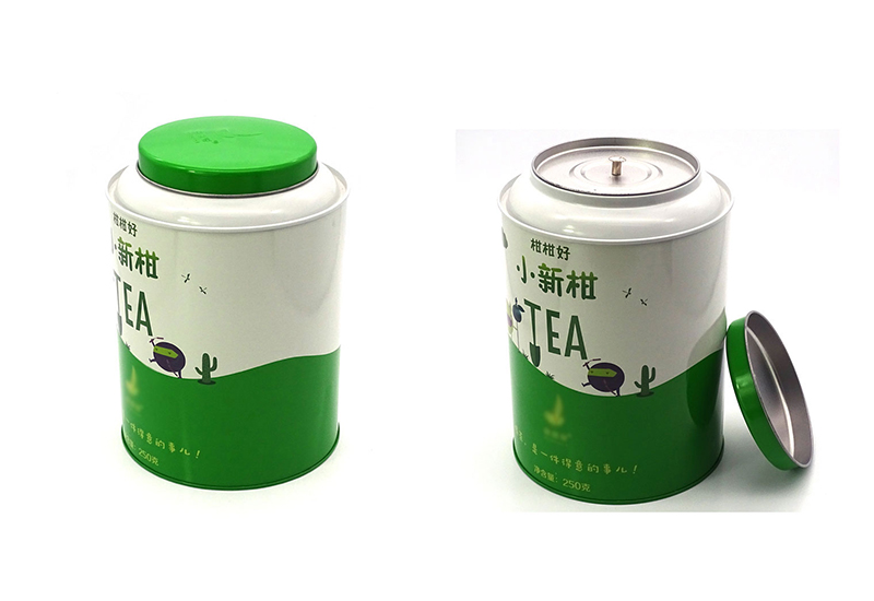 Green tea tin can
