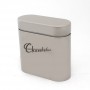 Custom pure light gray oval chocolate tin box