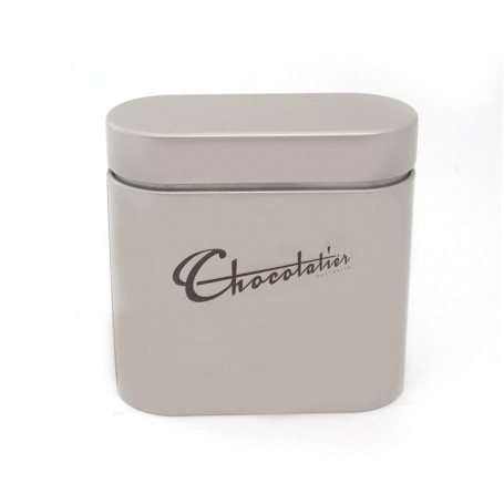 Custom pure light gray oval chocolate tin box