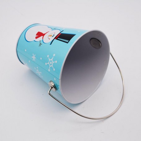 Christmas Decorative Peanuts Metal Buckets Custom Printed Tin Pails
