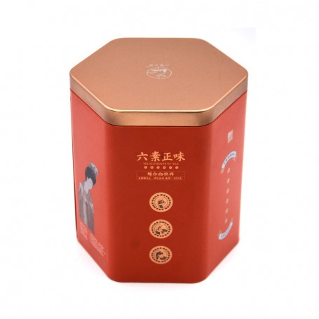 Empty Personalized Food Packaging Box Metal Hexagonal Tin Box