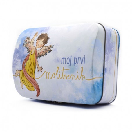 Traditional gift packaging metal container rectangular tin box with padlock