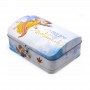 Traditional gift packaging metal container rectangular tin box with padlock