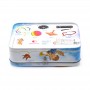 Traditional gift packaging metal container rectangular tin box with padlock