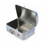 Traditional gift packaging metal container rectangular tin box with padlock