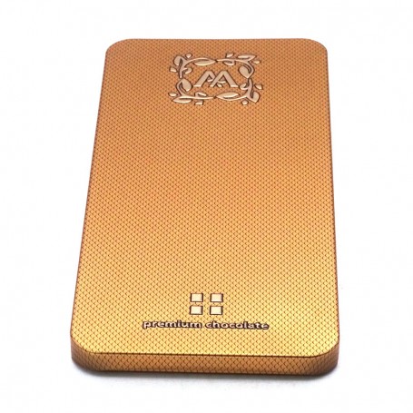 Caja de lata de empaque de metal dorado súper delgado de color dorado