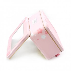 Bespoke Pink Cute Rectangle Tin Box See Through Window Gift Tin Can With Handle