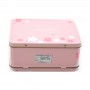 Bespoke Pink Cute Rectangle Tin Box See Through Window Gift Tin Can With Handle