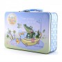 Customized cute children tin lunch box with lock small hinge tin box