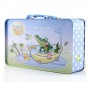 Customized cute children tin lunch box with lock small hinge tin box