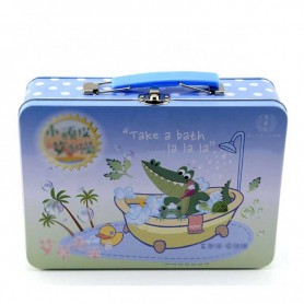 Boîte à lunch personnalisée en étain pour enfants mignons avec serrure