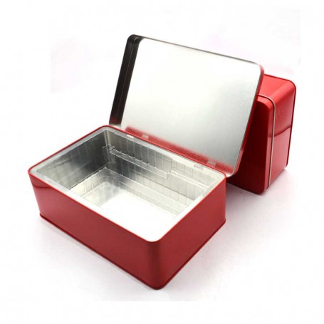 Caja de almacenamiento de medicamentos de metal con cruz roja