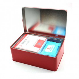 Customized emergency medicine storage hinged lid tin box fashion new medicine storage box