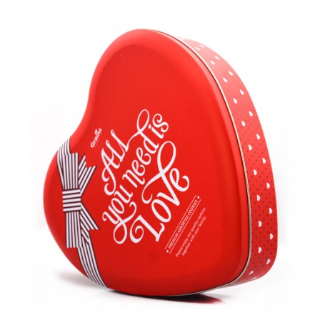 Factory Bespoke Heart Shape Chocolate Cookie Gift Tin Can