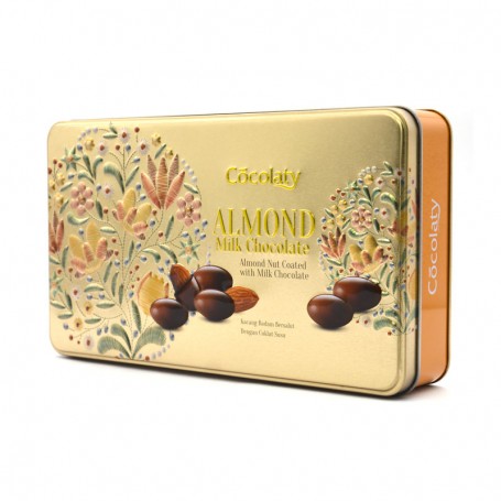 Custom Printed Rectangle Chocolate Nuts Tin Can Gift Metal Box