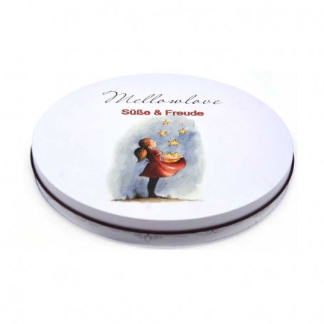 Round chocolate tin box