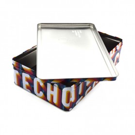 Personalized Big Rectangle Chocolate Cookies Gift Metal Tin Can