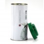 Double lid cylindrical tea tin can