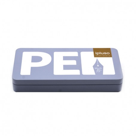 Metal Pen Gift Package Box Personalized Tin Can With Hinged Lid