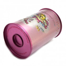 Cute Pretty Pink Coin Metal Coin Bank Tin Box for Children and Girls