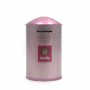 Children's pink coin bank tin can