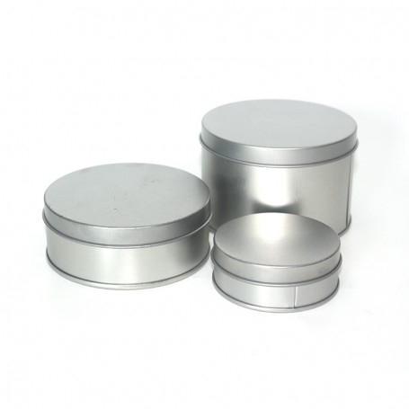 Petites boîtes en fer blanc en argent en gros