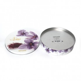 Round large saffron tin box