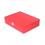 Bespoke Pure Red Color Rectangle Sweets Snack Food Tin Package Can