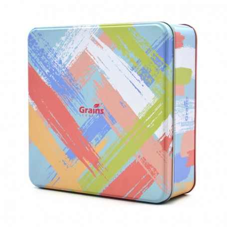 copy of Custom Printed Round Shape Tin Can Messy Chocolate Metal Package Nuts Food Tin Box