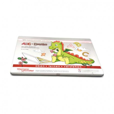 Wholesale rectangular hinged lid learning card storage tin box stationery tin box