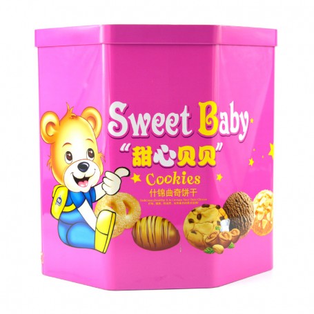 Custom octagonal biscuit tin can