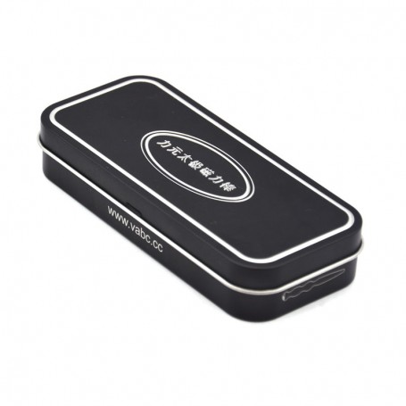 small black metal box tin container