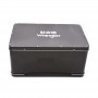 Metal storage box with plastic handle