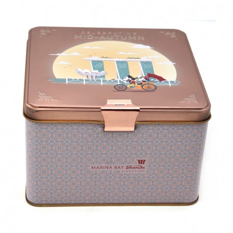 Gift Packaging Metal Box Cookie Mooncake Tins With Lock