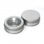 Small round tin box with pvc window