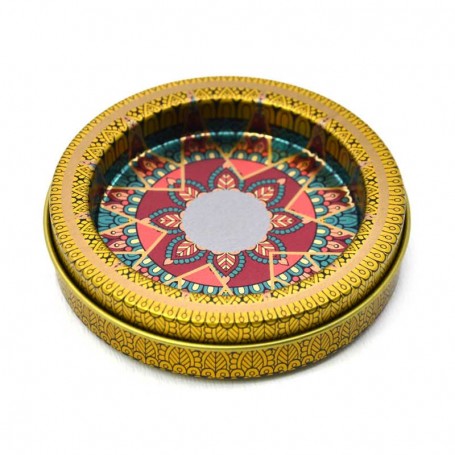 Wholesale empty saffron round tin saffron storage box