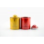 Round shape small size tea tin box with plug lid nice