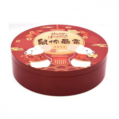 Bespoke Round Cookie Food Tin Can Festival Gift Tin Package Box