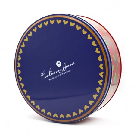 Custom Printed Round Biscuit Chocolate Tin Can Gift Cookie Tin Box