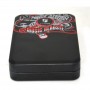 Small Rectangular Metal Case Package Black Printed Custom Earphone Tin Can Box