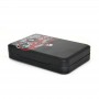 Small Rectangular Metal Case Package Black Printed Custom Earphone Tin Can Box