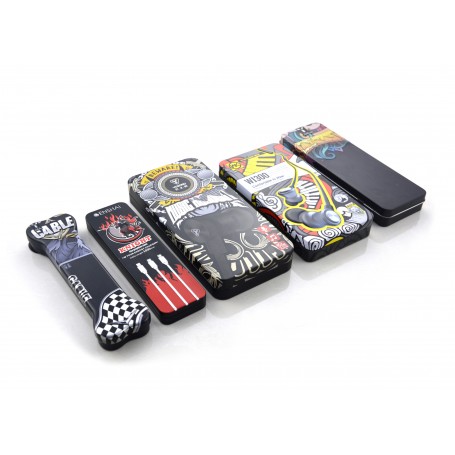 Small Rectangular Metal Case Package Black Printed Custom Earphone Tin Can Box