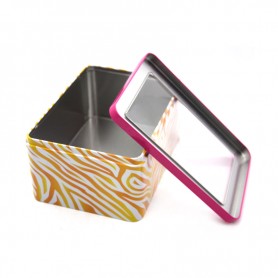 Hot Sales Big Rectangle Gift Tin Can With See Through Window