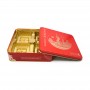 Custom Printed Square Pure Color 4 Piece Mooncake Gift Tin Can