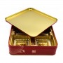 Custom Printed Square Pure Color 4 Piece Mooncake Gift Tin Can