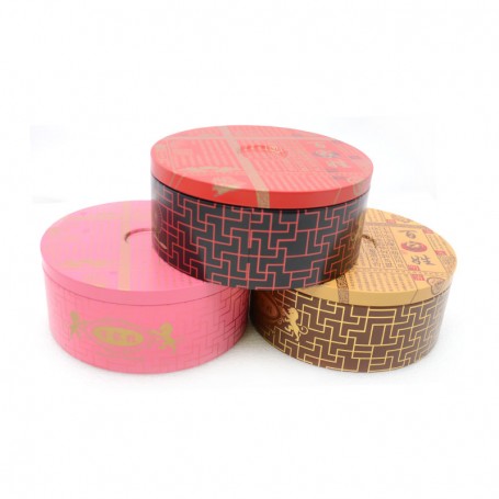 Hot Sale Round Shape Biscuit Candy Tin Package Box With Inner Insert