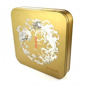 Custom Printed Big Square Mooncake Gift Tin Can Set