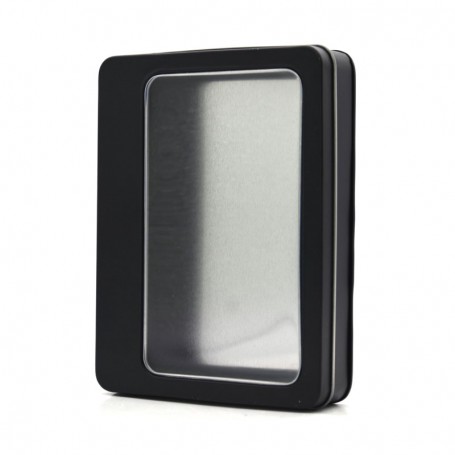 custom logo clear top metal box small rectangular tin container supplier